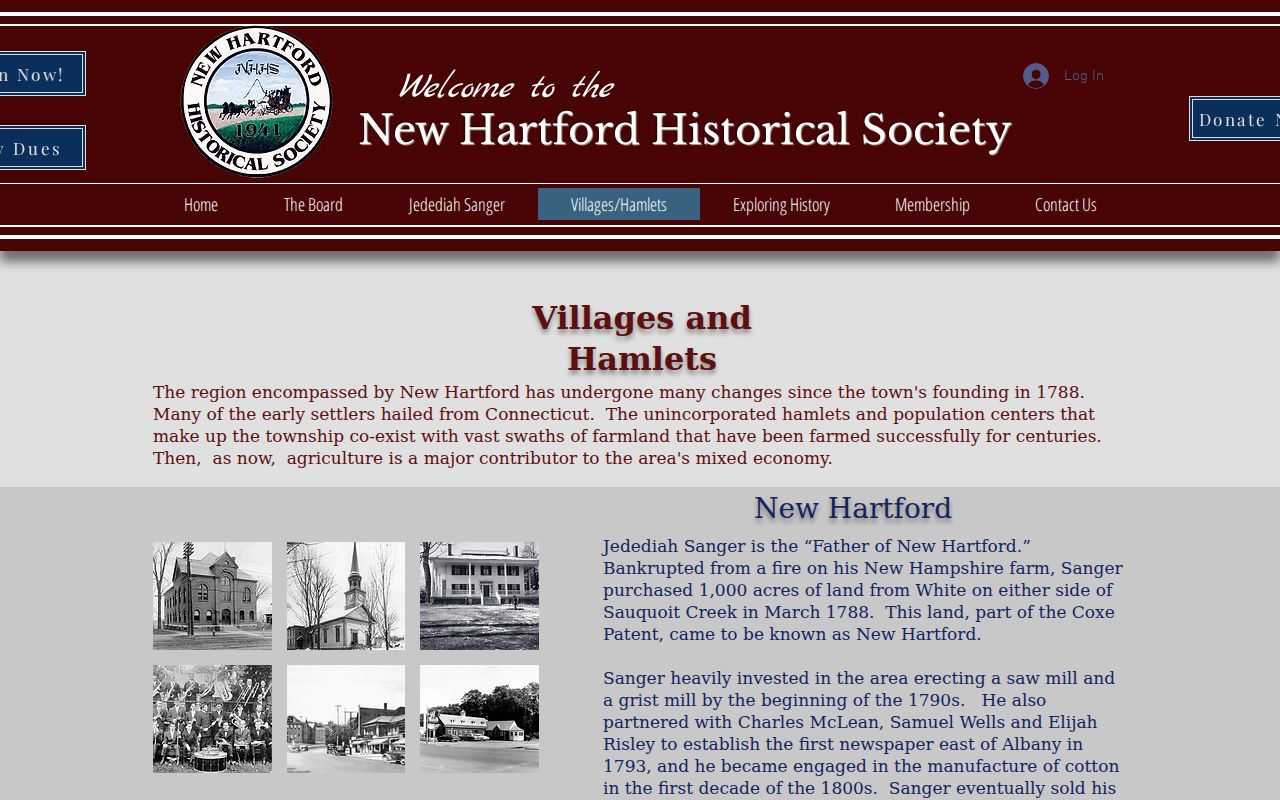 New Hartford neighbors historical village and hamlet context