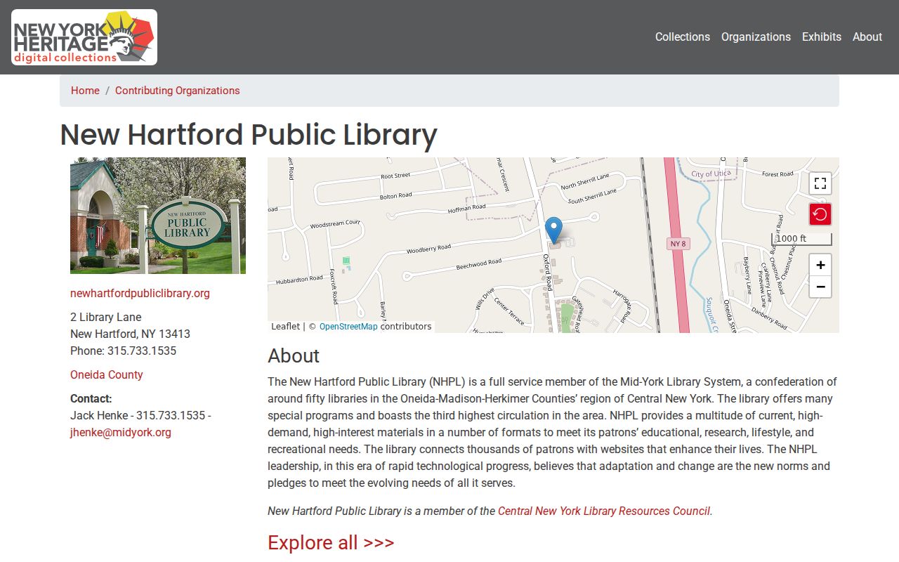 New Hartford city directory NY Heritage local history collection