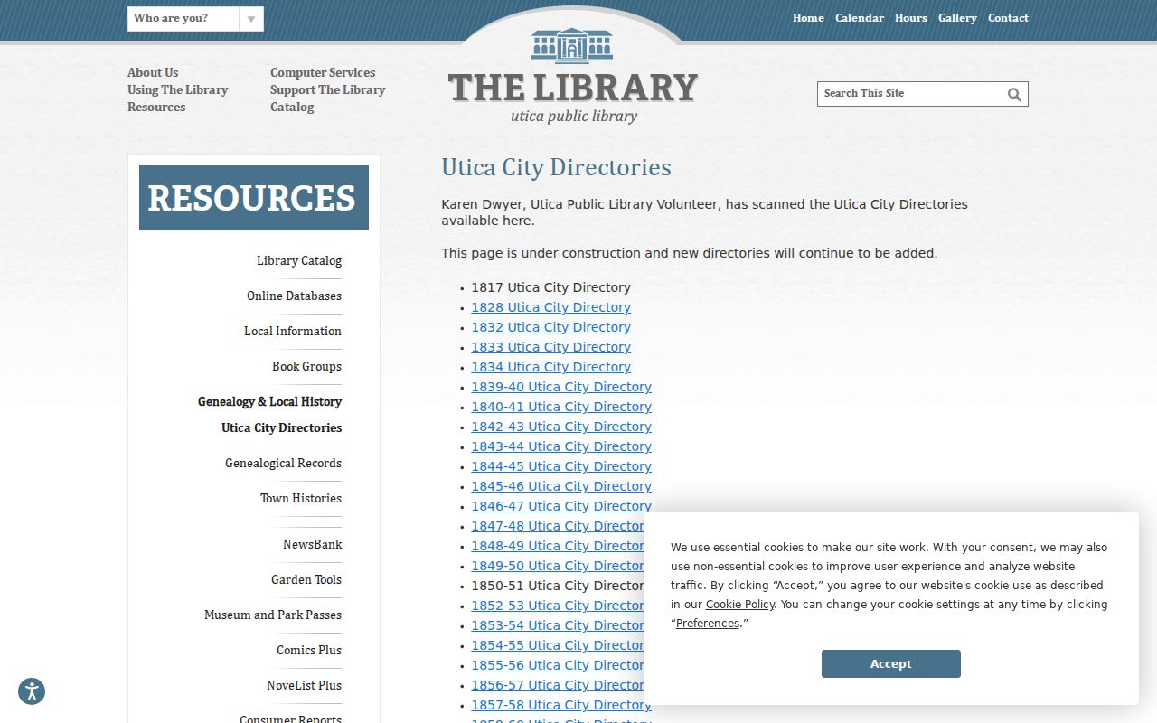 New Hartford city directory Utica Public Library gateway